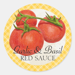 Etikett für Tomatensauce mit einer benutzerdefinie Runder Aufkleber