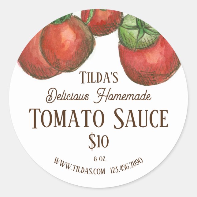 Etikett für Tomato Sauce Runder Aufkleber (Vorderseite)