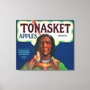 Etikett für Tonasket-Apple - Tonasket, WA Leinwanddruck