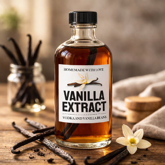 Etikett für Vanille-Extrakt anpassen VE101_01sq Quadratischer Aufkleber