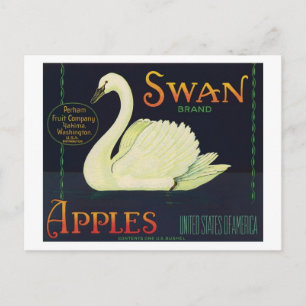 Etikett für Vintage Äpfel Postkarte