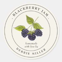 Etikett für Vintage BlackBerry-Konfitüre