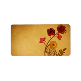 Etikett für Vintage Blume Adressaufkleber