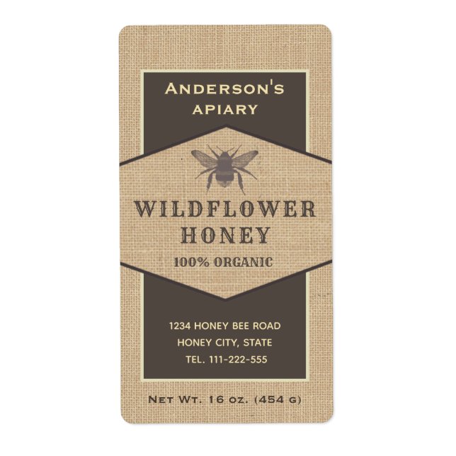 Etikett für Vintage rustikale Leinen (Vorne)