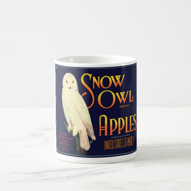 Etikett für Vintage Schneeauuläpfel Kaffeetasse (Mittel)