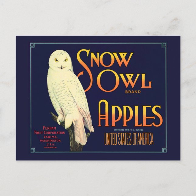 Etikett für Vintage Schneeauuläpfel Postkarte (Vorderseite)