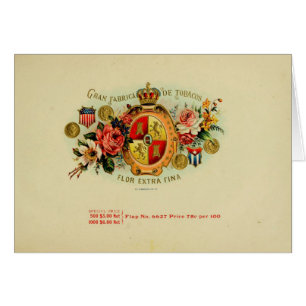 Etikett für Vintage Zigarrenboxen