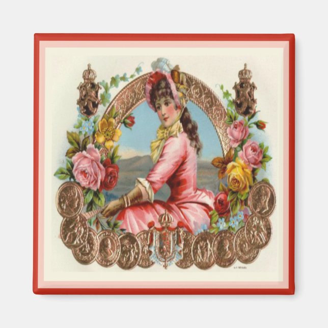 Etikett für Vintage Zigarrenboxen Magnet (Vorne)