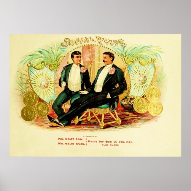 Etikett für Vintage Zigarrenboxen Poster (Vorne)