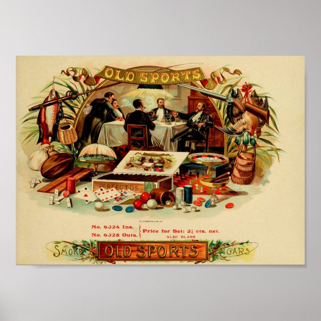 Etikett für Vintage Zigarrenboxen Poster (Vorne)