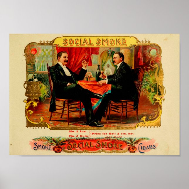 Etikett für Vintage Zigarrenboxen Poster (Vorne)