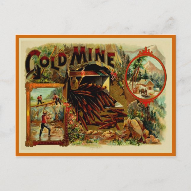 Etikett für Vintage Zigarrenboxen Postkarte (Vorderseite)