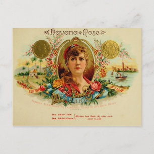 Etikett für Vintage Zigarrenboxen Postkarte