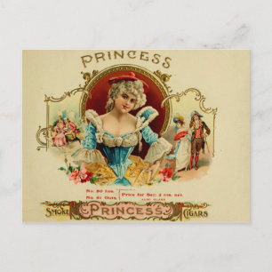 Etikett für Vintage Zigarrenboxen Postkarte
