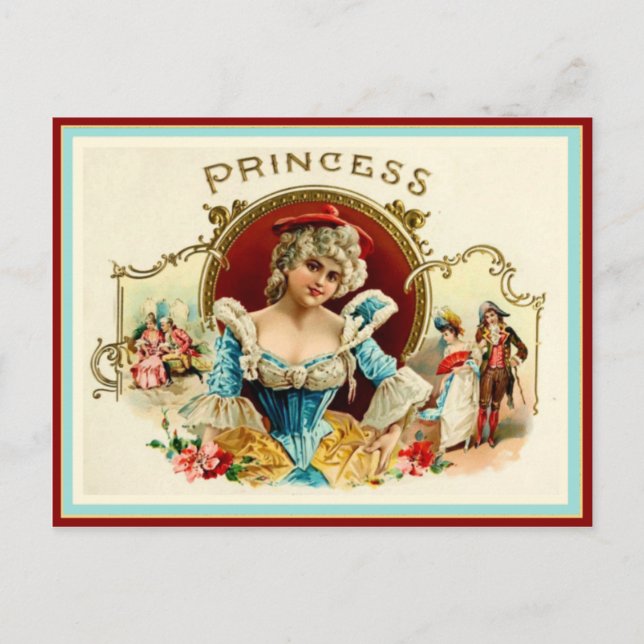 Etikett für Vintage Zigarrenboxen Postkarte (Vorderseite)