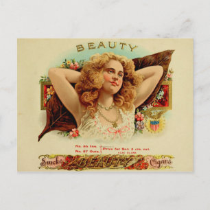 Etikett für Vintage Zigarrenboxen Postkarte
