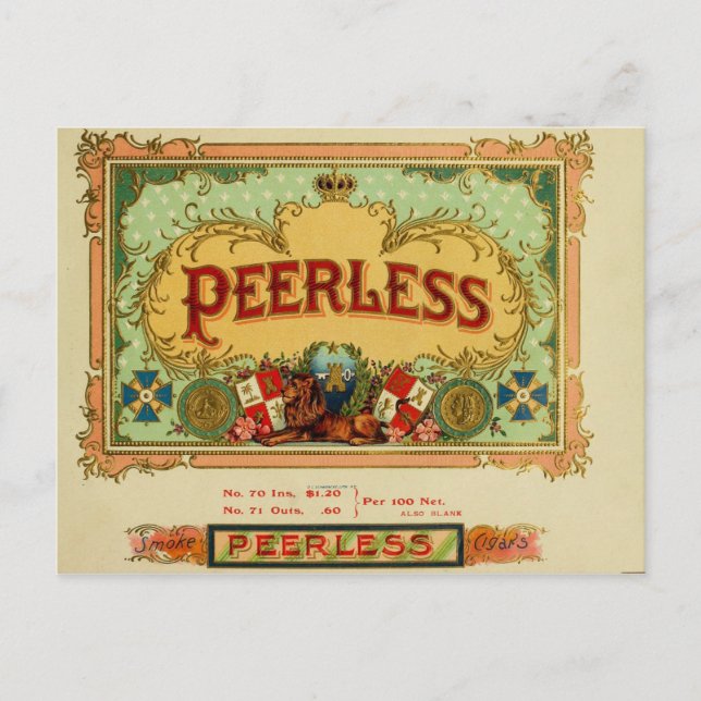 Etikett für Vintage Zigarrenboxen Postkarte (Vorderseite)