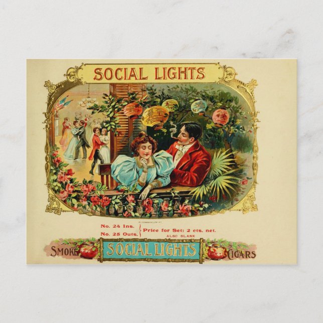 Etikett für Vintage Zigarrenboxen Postkarte (Vorderseite)