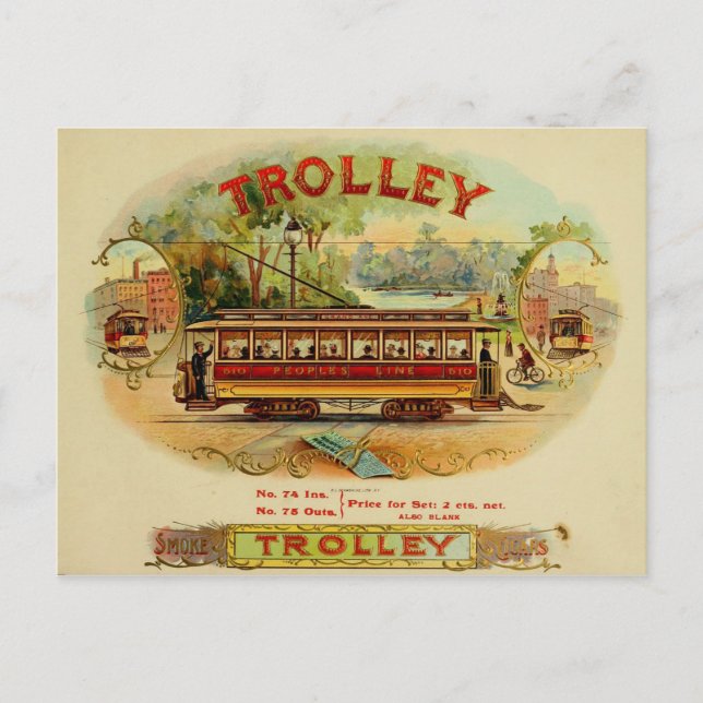 Etikett für Vintage Zigarrenboxen Postkarte (Vorderseite)