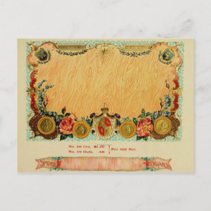 Etikett für Vintage Zigarrenboxen Postkarte
