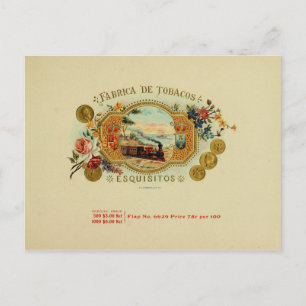 Etikett für Vintage Zigarrenboxen Postkarte