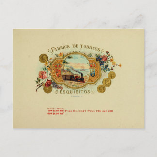 Etikett für Vintage Zigarrenboxen Postkarte