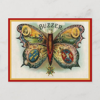 Etikett für Vintage Zigarrenboxen Postkarte