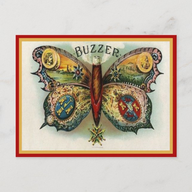 Etikett für Vintage Zigarrenboxen Postkarte (Vorderseite)