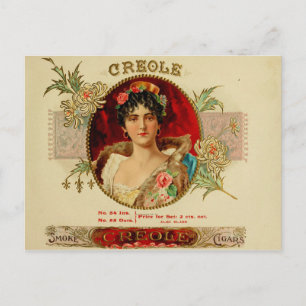 Etikett für Vintage Zigarrenboxen Postkarte