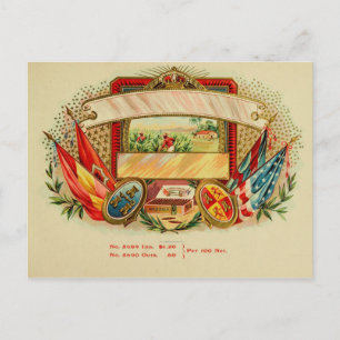 Etikett für Vintage Zigarrenboxen Postkarte