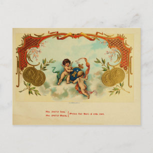 Etikett für Vintage Zigarrenboxen Postkarte