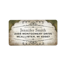 Etikett für Vintages Pergament Adressaufkleber