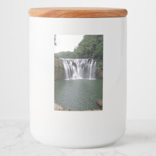 Etikett für Wasserfall-Lebensmittelbehälter