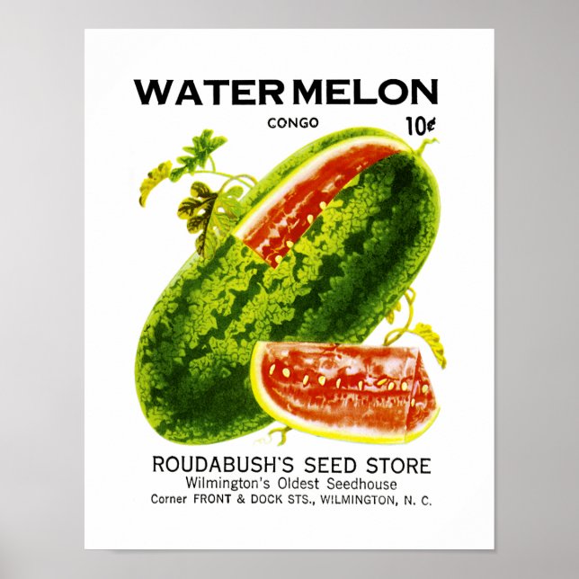 Etikett für Wassermelonen Poster (Vorne)