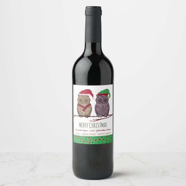 Etikett für Weine von Santa Owl und Elf Owl (Vorderseite)