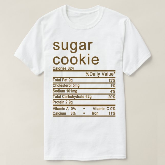 Etikett für Zuckerkochen Nährwert Fakten T-Shirt (Design vorne)