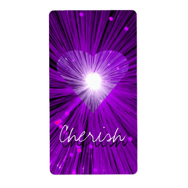 Etikett "lila Herz" (Vorne)