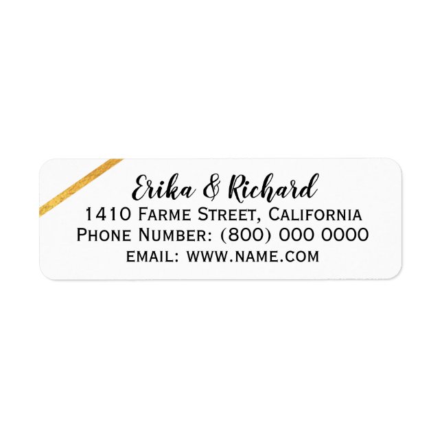 Etikett mit Namen und Adressinformationen (Vorne)