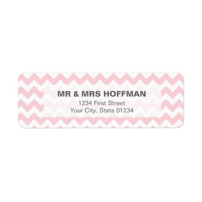 Etikett mit rosa Chevron-Muster (Vorne)