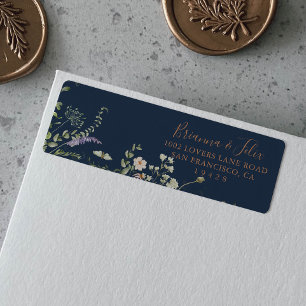 Etikett mit Rücksendeadresse für Wildblumen im Her