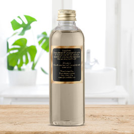 Etikett mit wasserdichten Zutaten - schwarzes gold