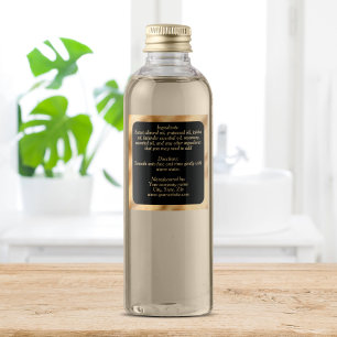 Etikett mit wasserdichten Zutaten - schwarzes gold
