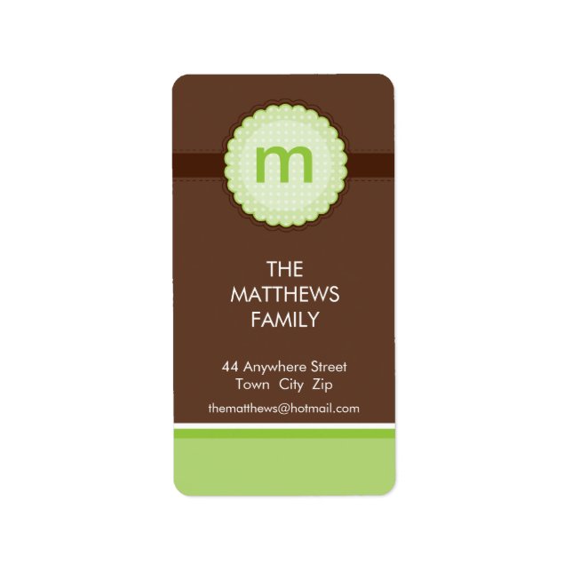 ETIKETT:: Monogramm2 2P Adressaufkleber (Vorne)