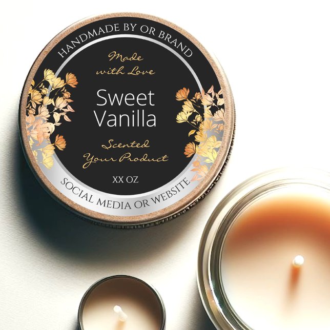 Etikett Orange Silver Runder Aufkleber (Von Creator hochgeladen)