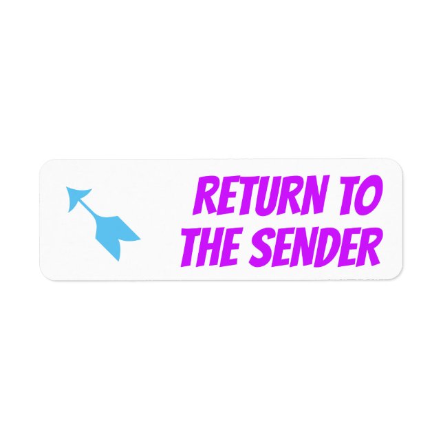 Etikett "RÜCKKEHR ZUM SENDER" (Vorne)