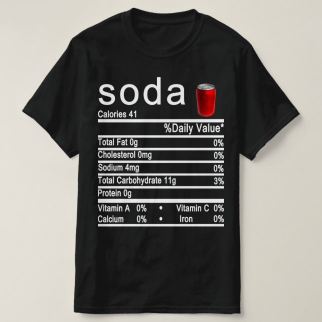 Etikett "Soda Nutrition Facts" T-Shirt (Design vorne)
