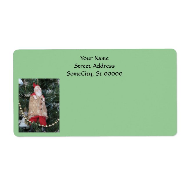 Etikett - Versand - antiker Santa in Tree (Vorne)