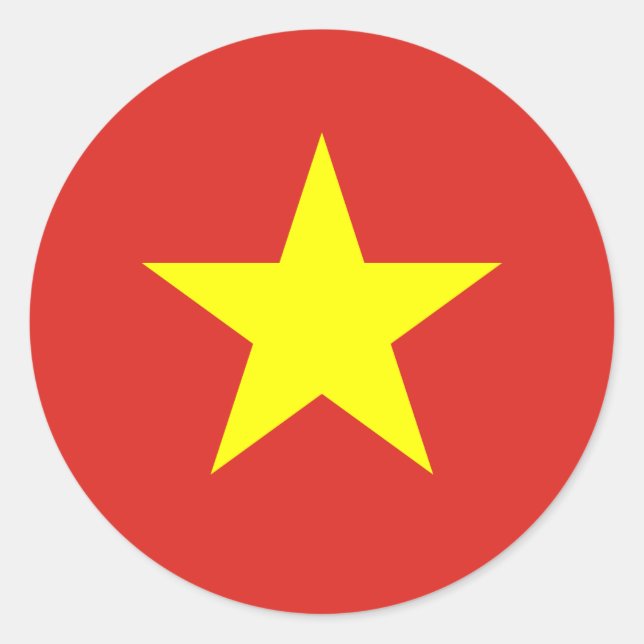Etikett Vietnam Runder Aufkleber (Vorderseite)