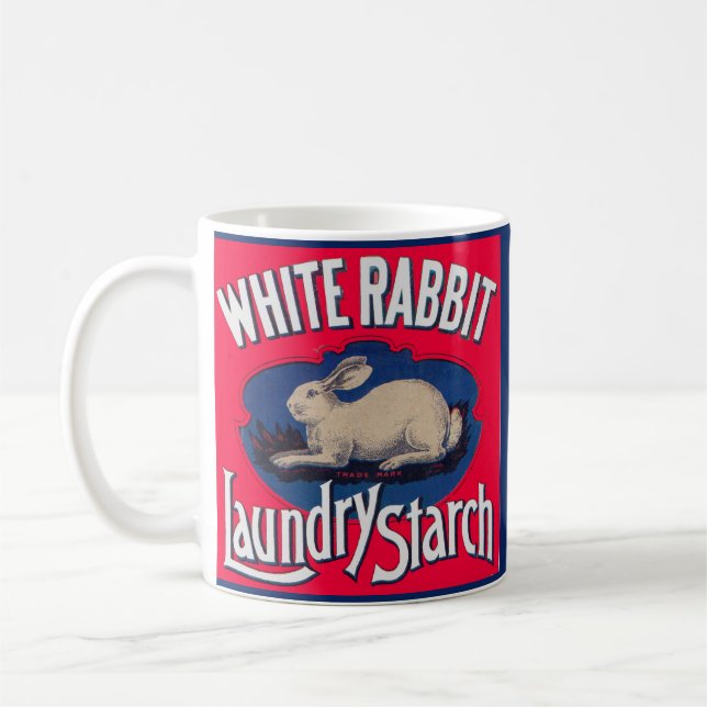 Etikett "White Rabbit Wäsche" Kaffeetasse (Links)