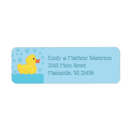Etiketten auf Gummi Ducky Rücksendeadresse